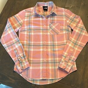 NWOT The North Face Pacific Long Sleeve Pink Plaid XS